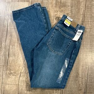 4/$30 Old Navy Women's Dark Blue Straight-Leg Jeans curvy size 4